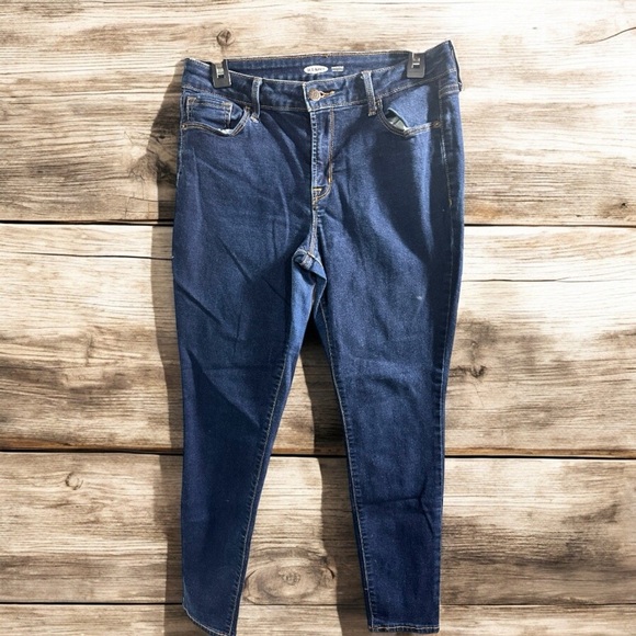 Old Navy Size 10 Short Dark Wash Rockstar Super Skinny Jeans Mid Rise - Picture 1 of 5